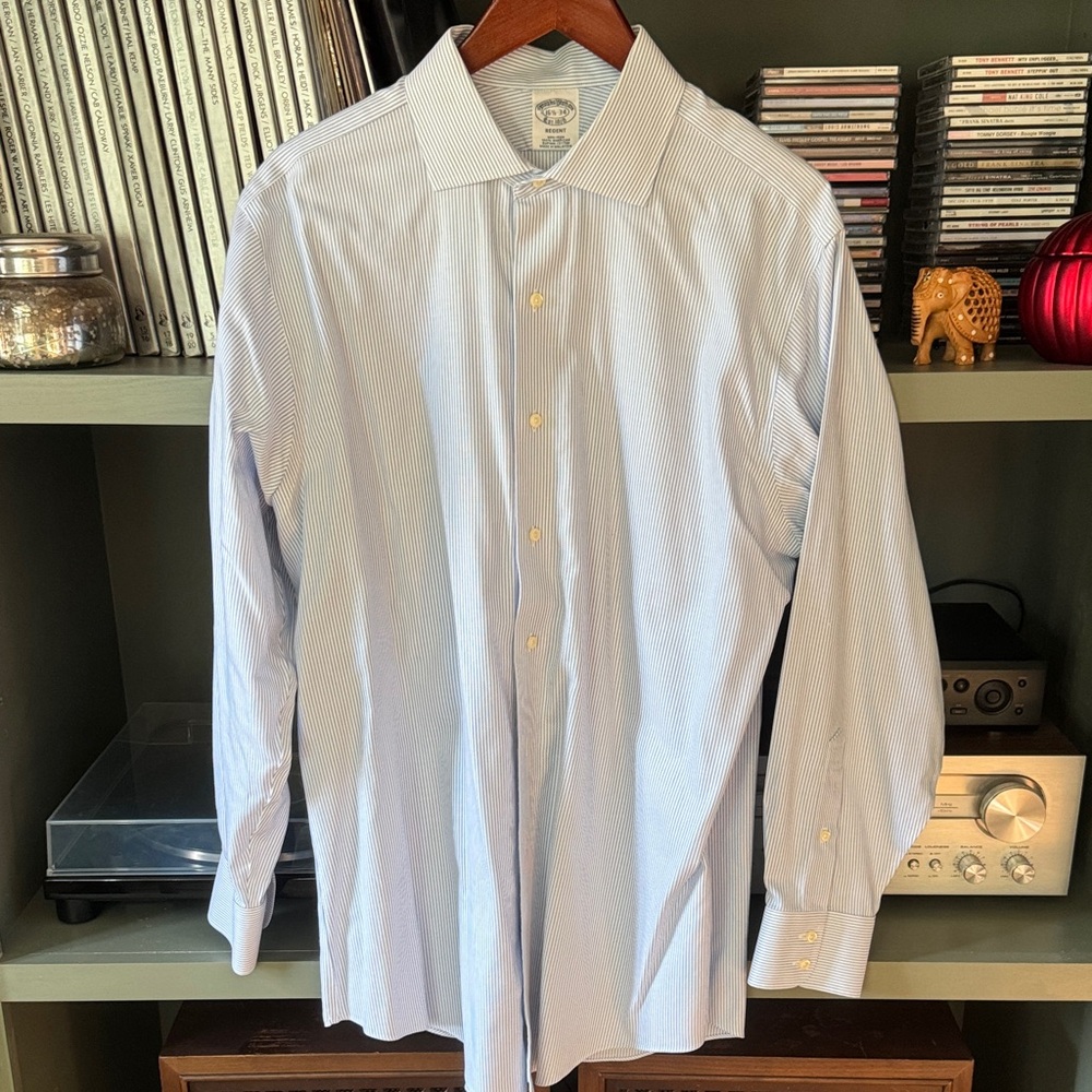 Brooks Brothers Light Blue Striped Dress Shirt